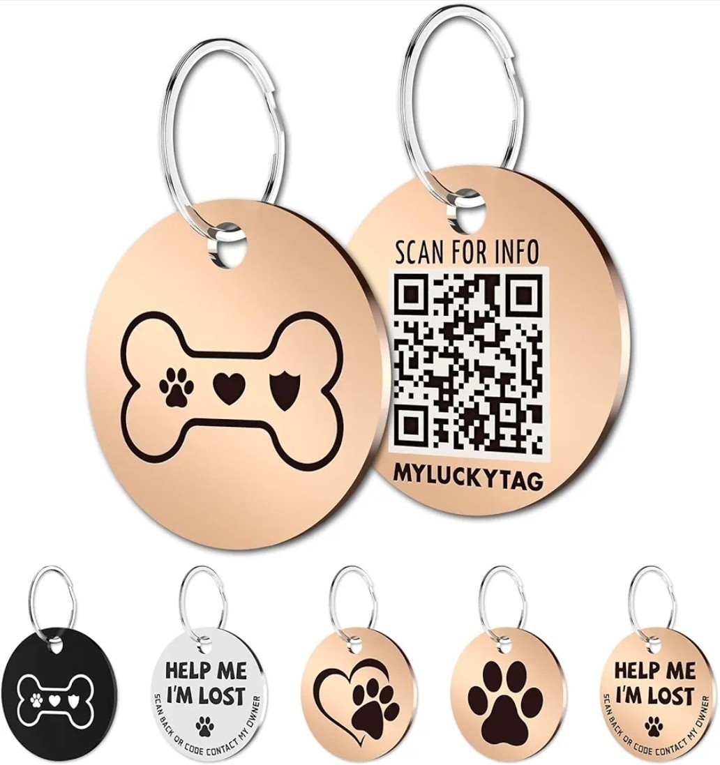MYLUCKYTAG Stainless Steel QR Code Pet ID Tags Dog Tags – Pet Online Profile