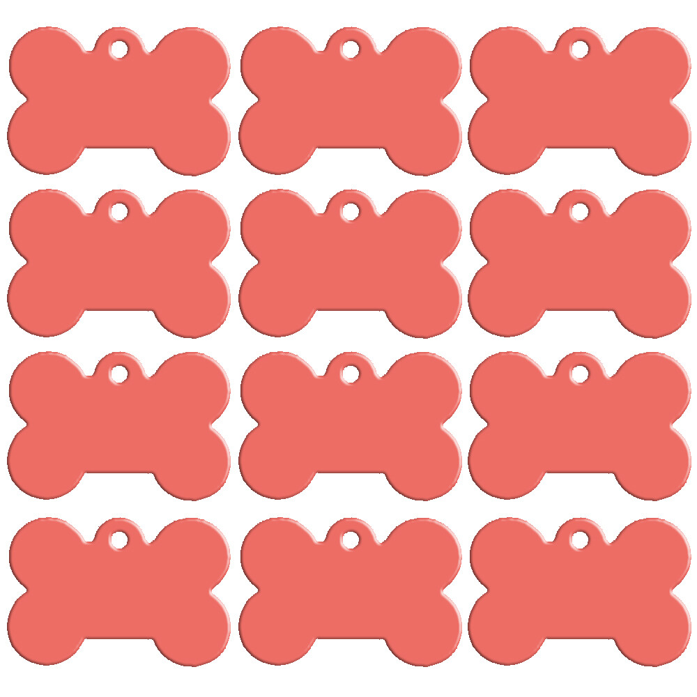 100pcs Wholesale Dog Tag Bone Shape Blank Anodized Aluminum Bulk Pet Tags S M L
