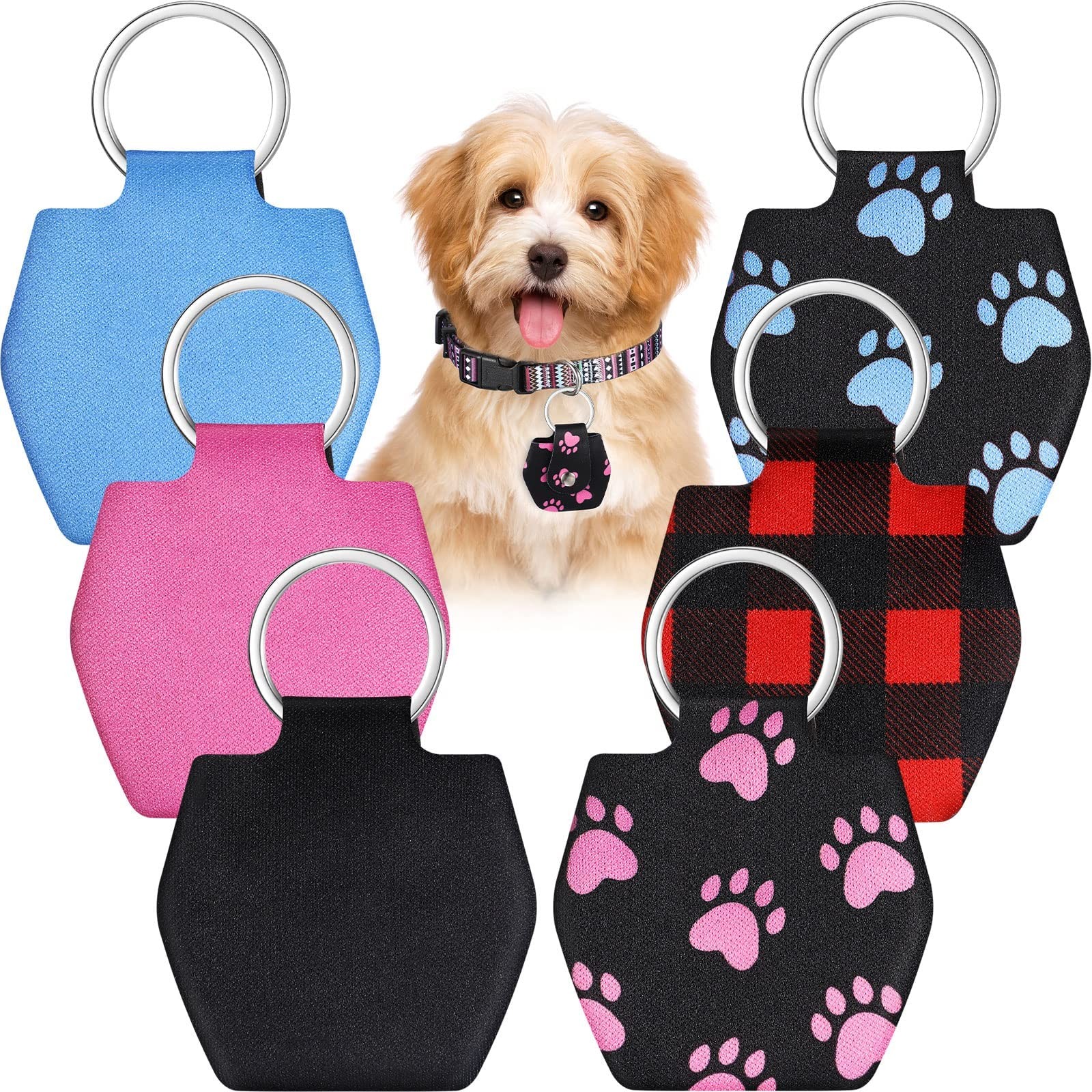 6 Pieces Dog Tag Silencer Dog Tag Cover Portable Pet ID Soundless Silencer Ba…