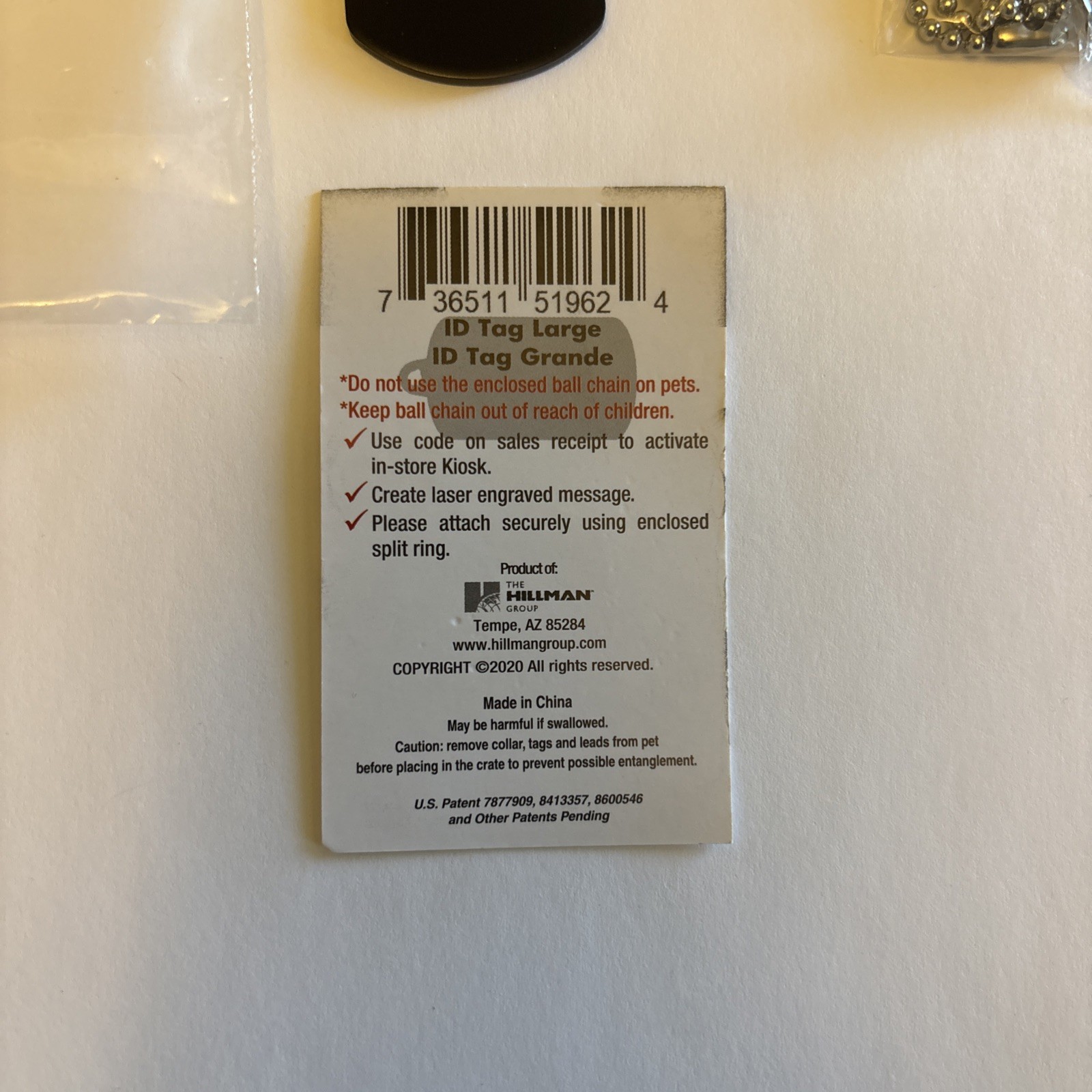 MILITARY STYLE DOG TAGS ID PET TAGS DIAMOND ENGRAVED w/ CHAIN , SILENCER COMBO