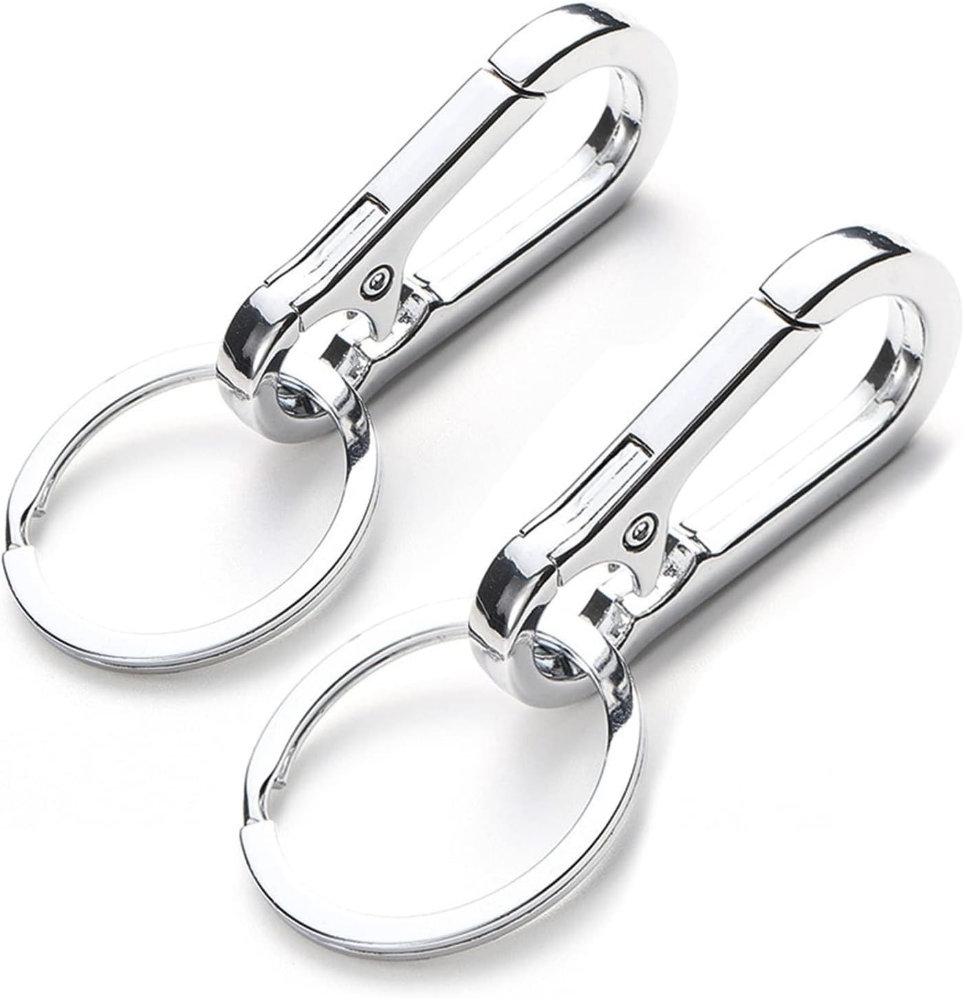 2 Pack Stainless Steel Dog Tag Clips with Rings for Pet ID Holder
