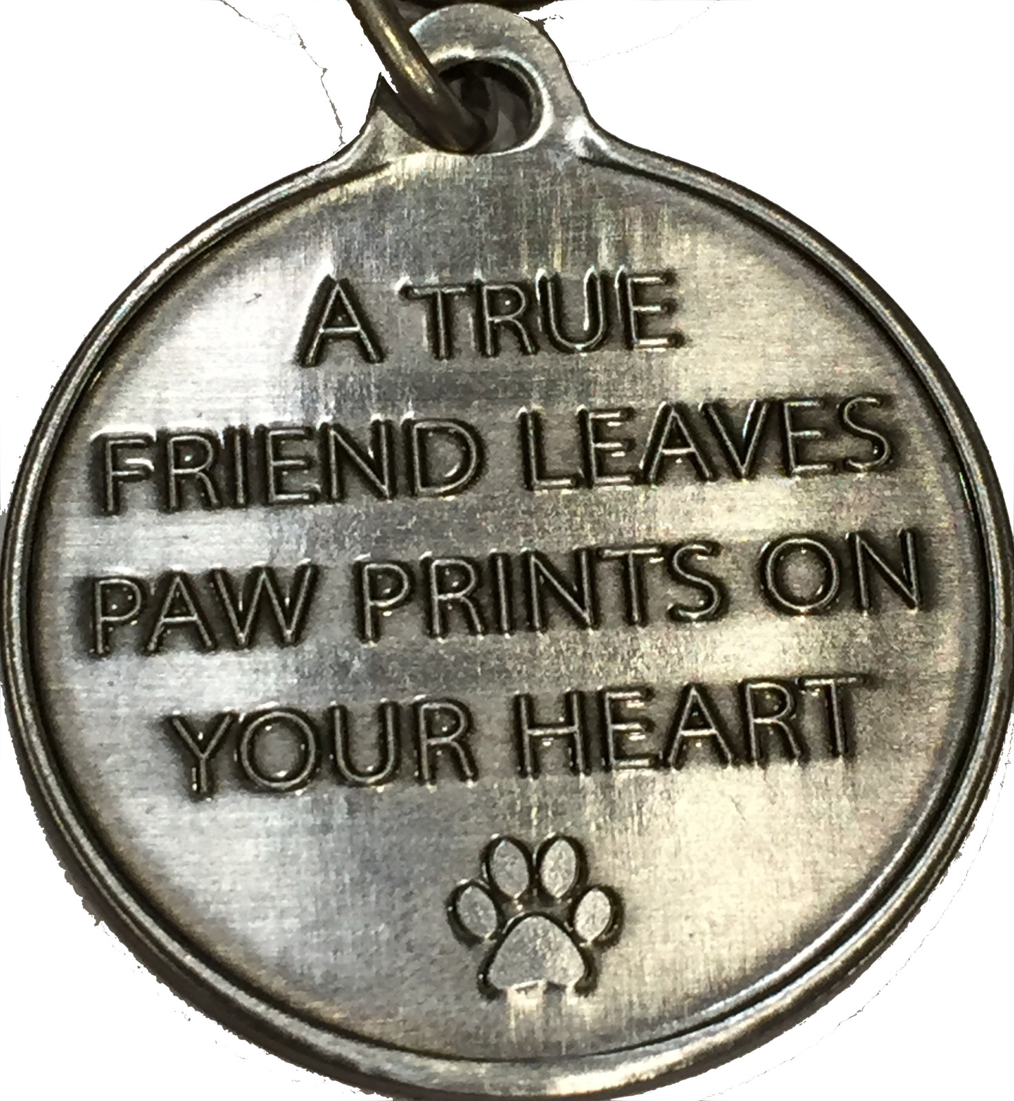 Dog Mom – A True Friend Dog Pet Keychain Pewter Color RecoveryChip Design