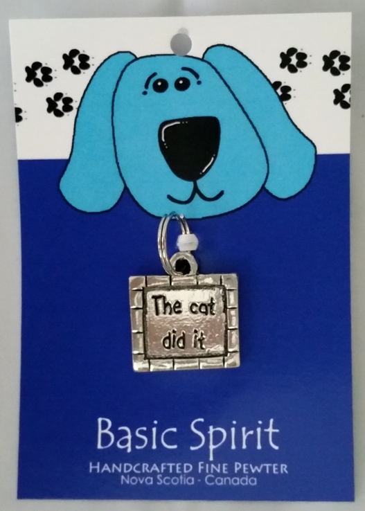 Handcrafted Pewter Dog Collar Tag ~ The Cat Did It ~ by Basic Spirit