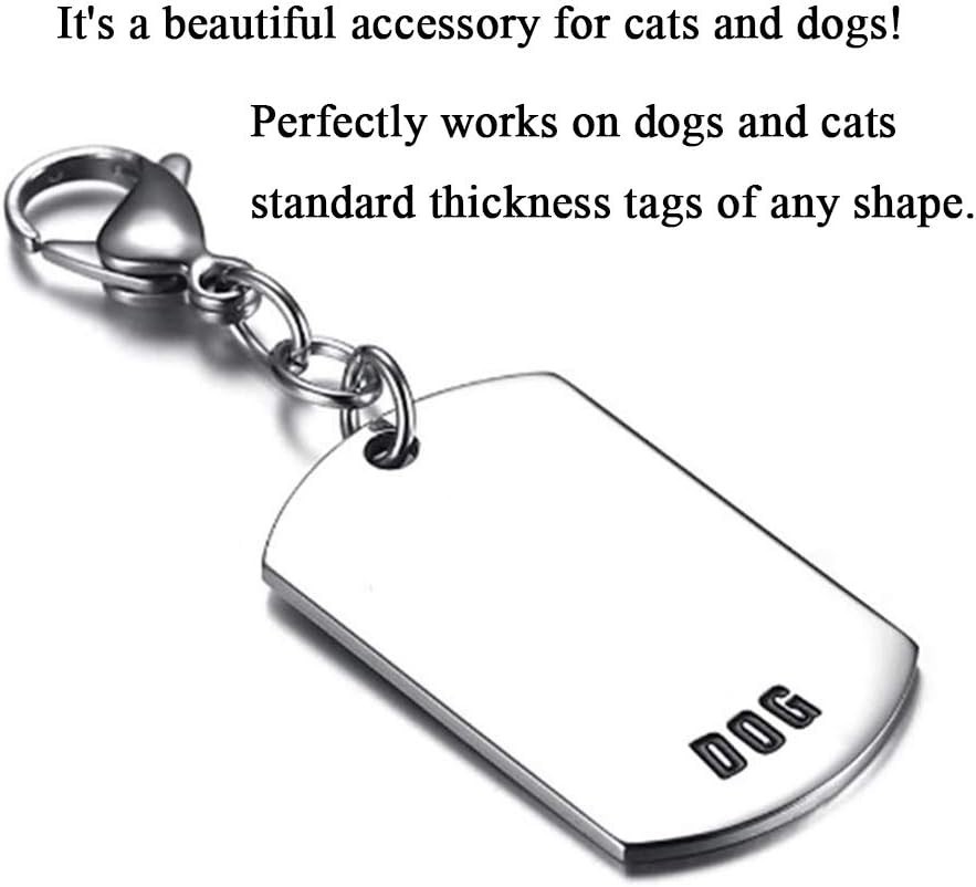 IVIA Dog Tag Clips / 316 Stainless Steel Lobster Buckle with Rings for Cat& D…