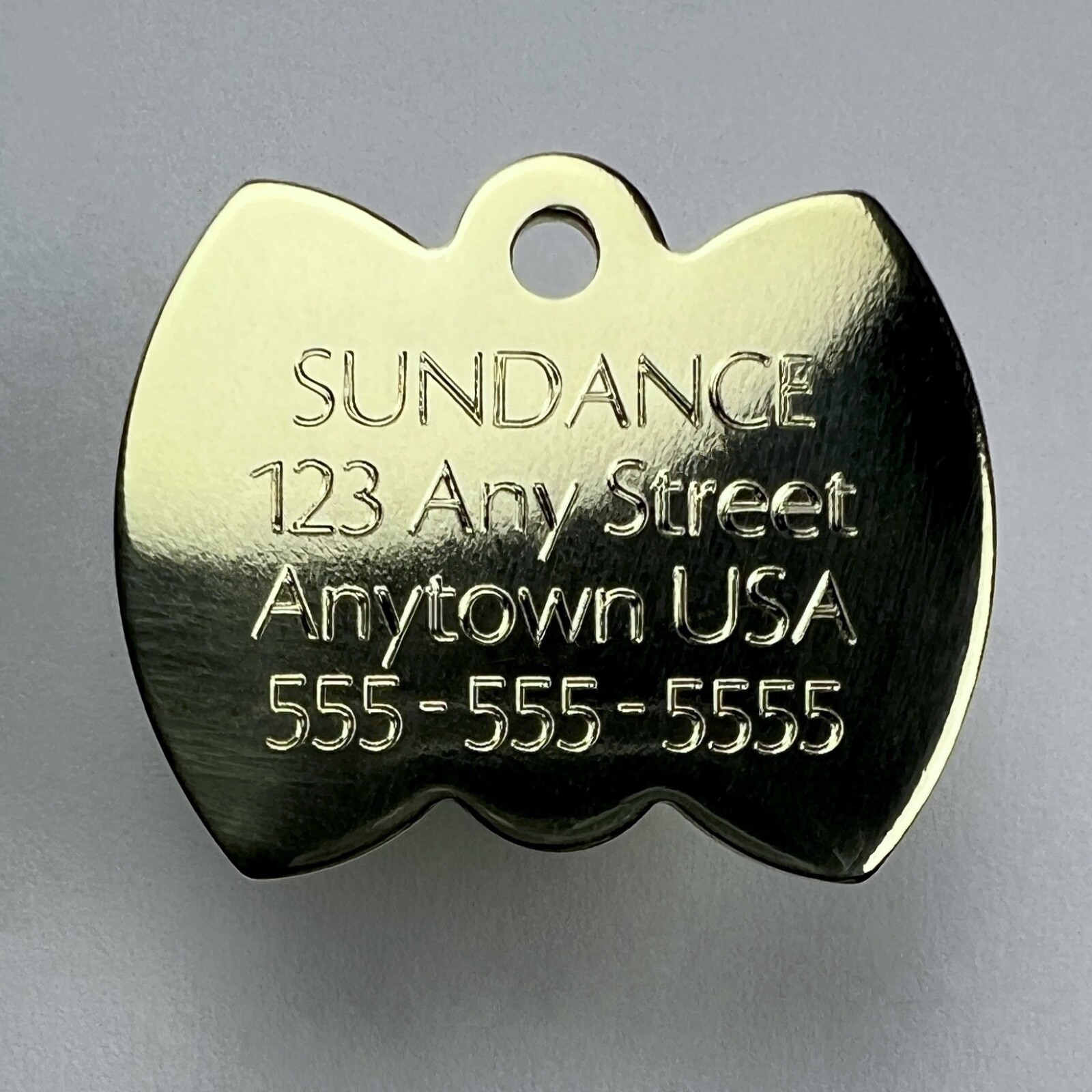 Custom Engraved Dog Tags Personalized Dog Collar Pet Tags Engraved BRASS BOW TIE