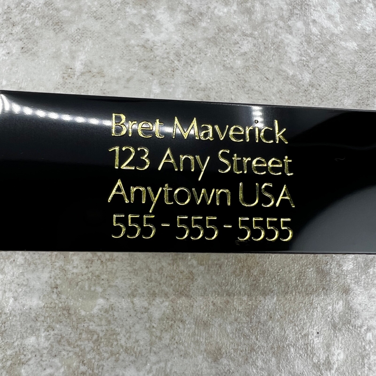Custom Engraved Tags Personalized NAME PLATE Tags BLACK & BRASS Nameplate MEDIUM