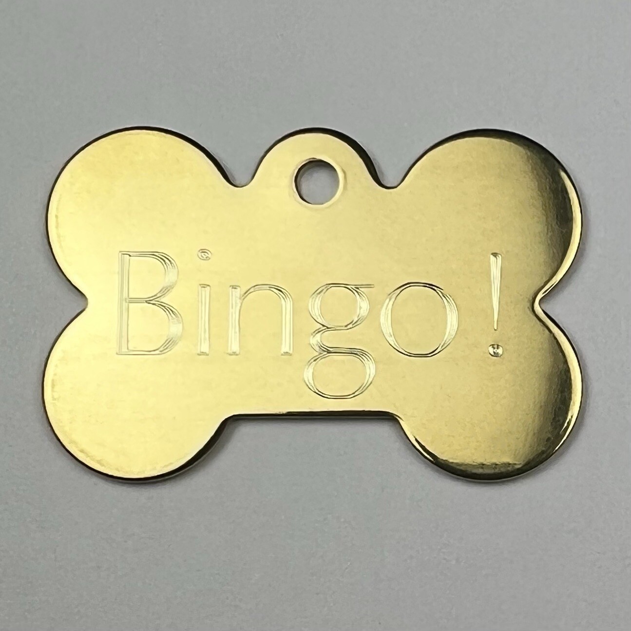 Custom Engraved Dog Tags Personalized Dog Collar Pet Tags Bone Pet NATURAL BRASS