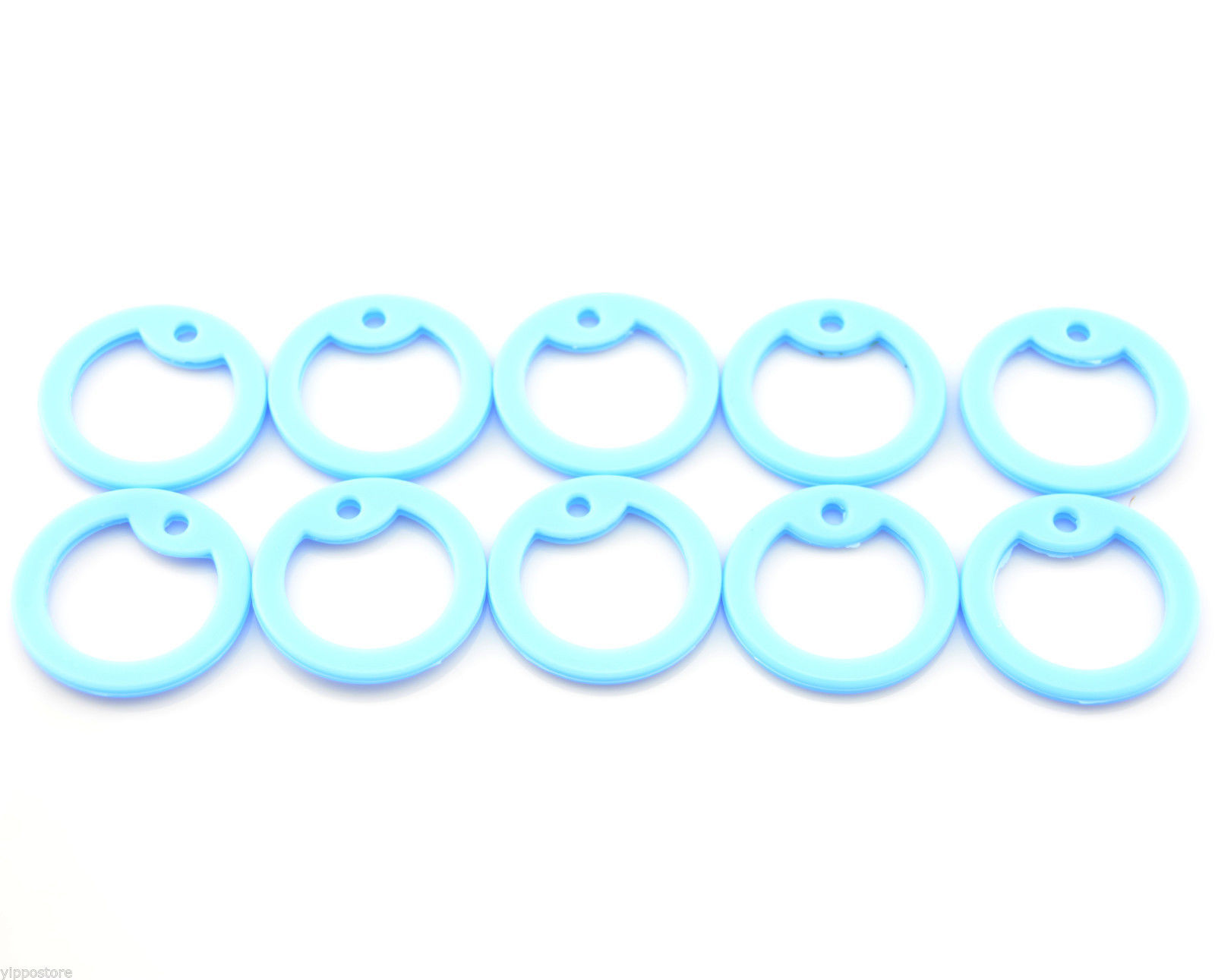 Pack of 10 Sky Blue Color Military Army ID Dog Tag Rubber Silicone Silencers