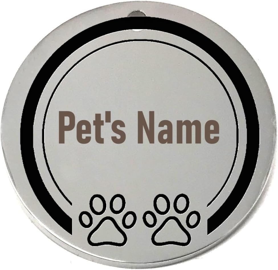 Custom 2 Paws Pet ID Tags for Dog or Cat Collar – Laser Etched Cute Name Tag