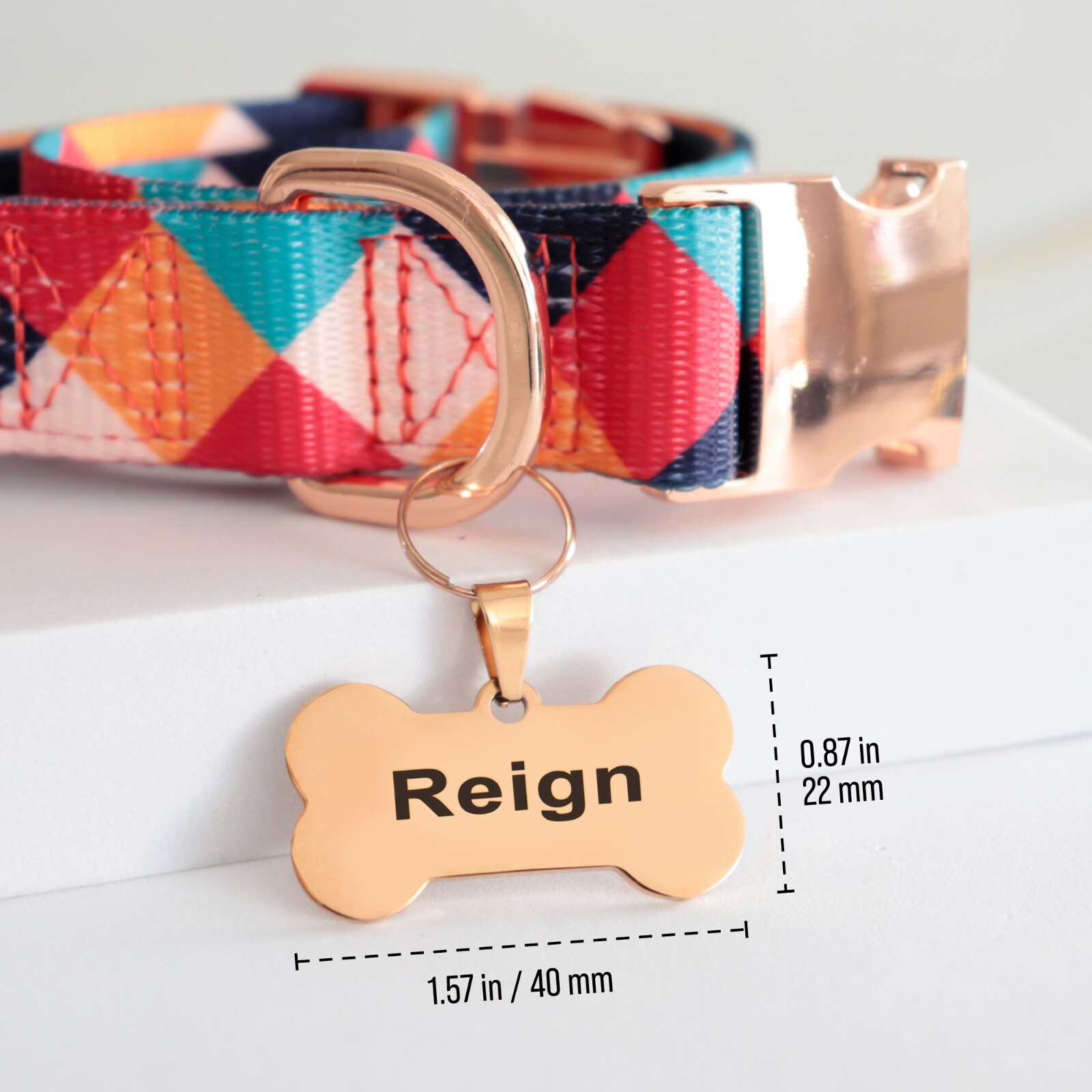 Personalized Stainless Steel Cute Shiny Bling Custom Bone Shape Pet Tag ID