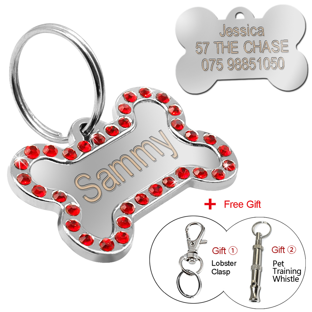 Personalized Glitter Dog Tags Disc Engraved Cat Puppy Pet ID Name Collar Tag