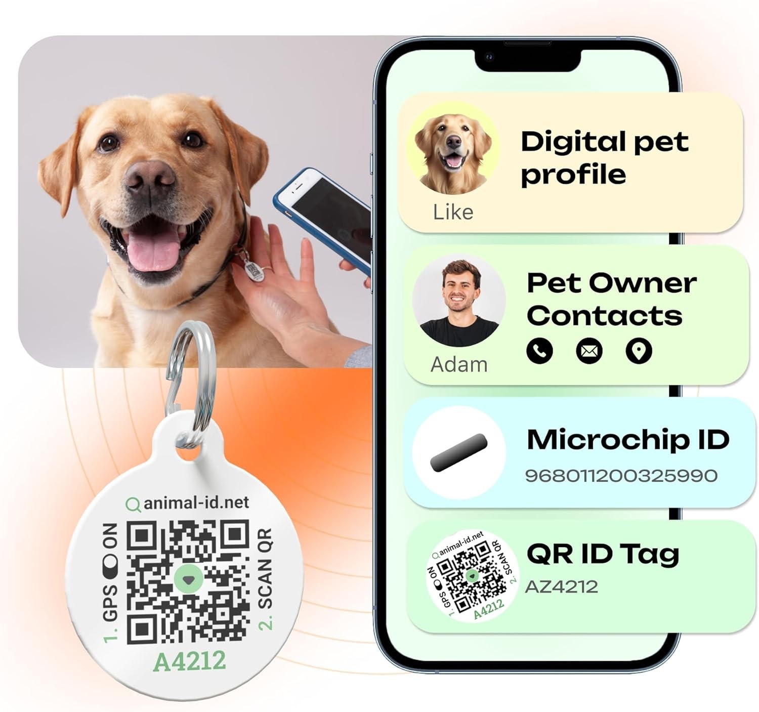 Mini Microchip Kit for Dogs, Cats & Small Pets | 1.4x8mm | QR-Tag