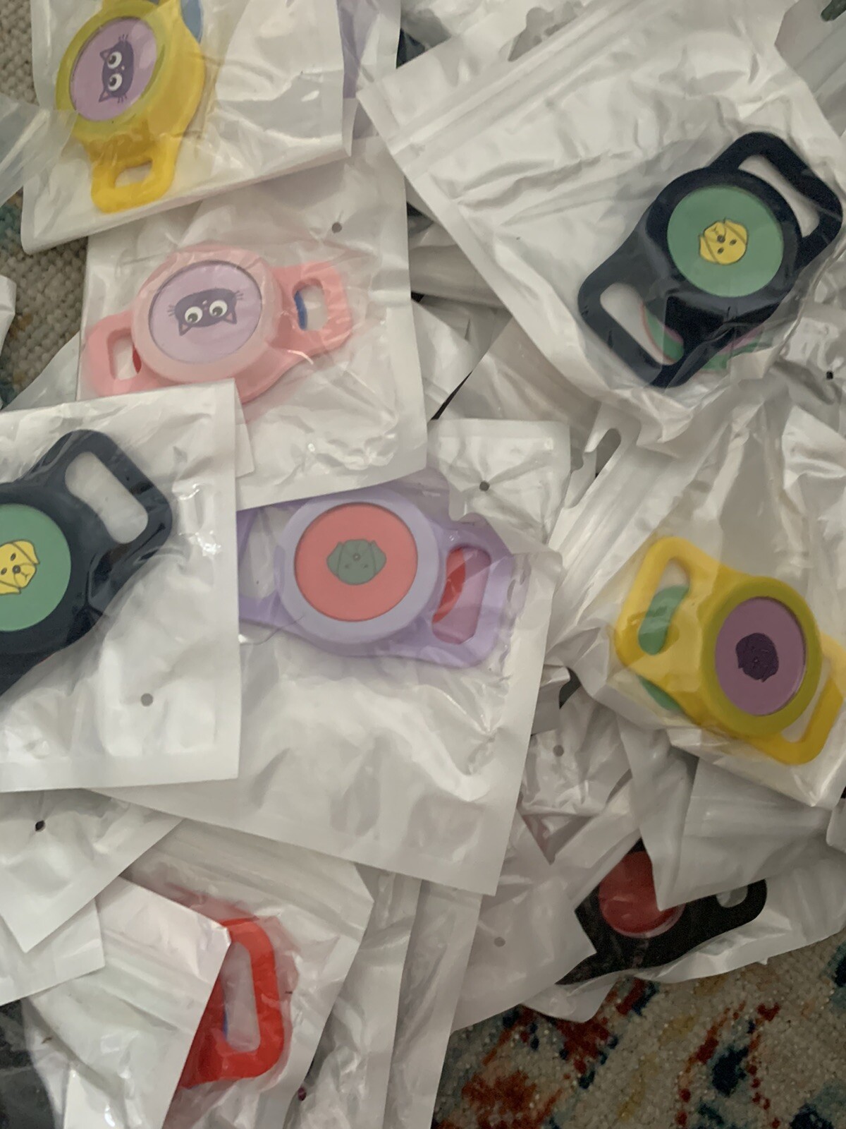 Lot Of 39 Pet Collar Air Tags Assorted Colors