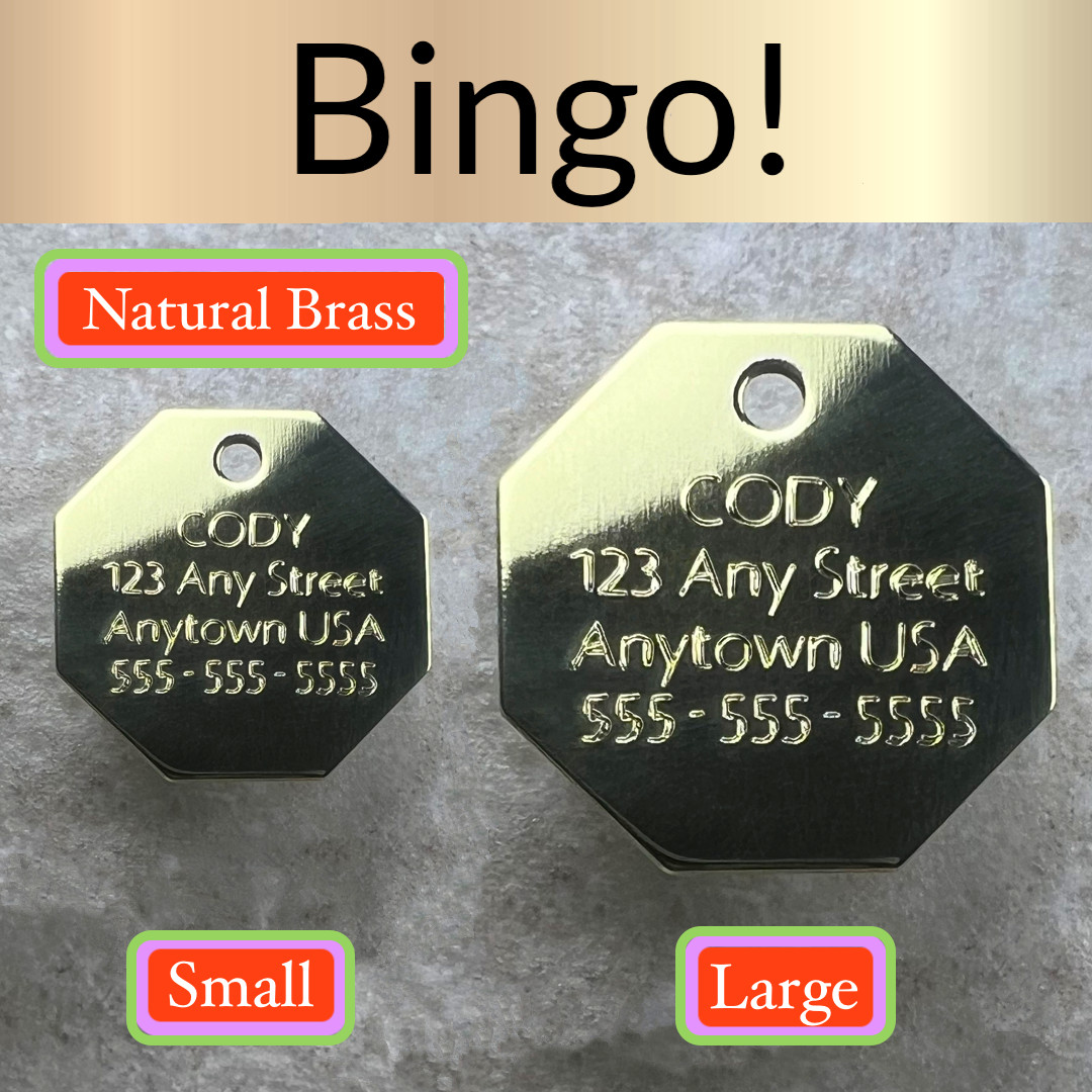 Custom Engraved Dog Tags Personalized Dog Collar Pet Tags Engraved NATURAL BRASS
