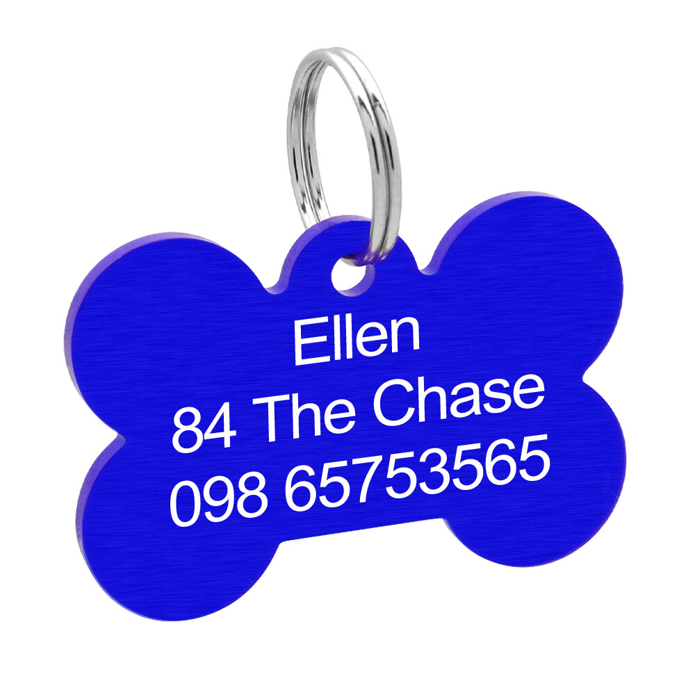 20/100pcs 40mm Personalized Dog Tags Glitter Rhinestone Bulk Bone Pet Name Discs