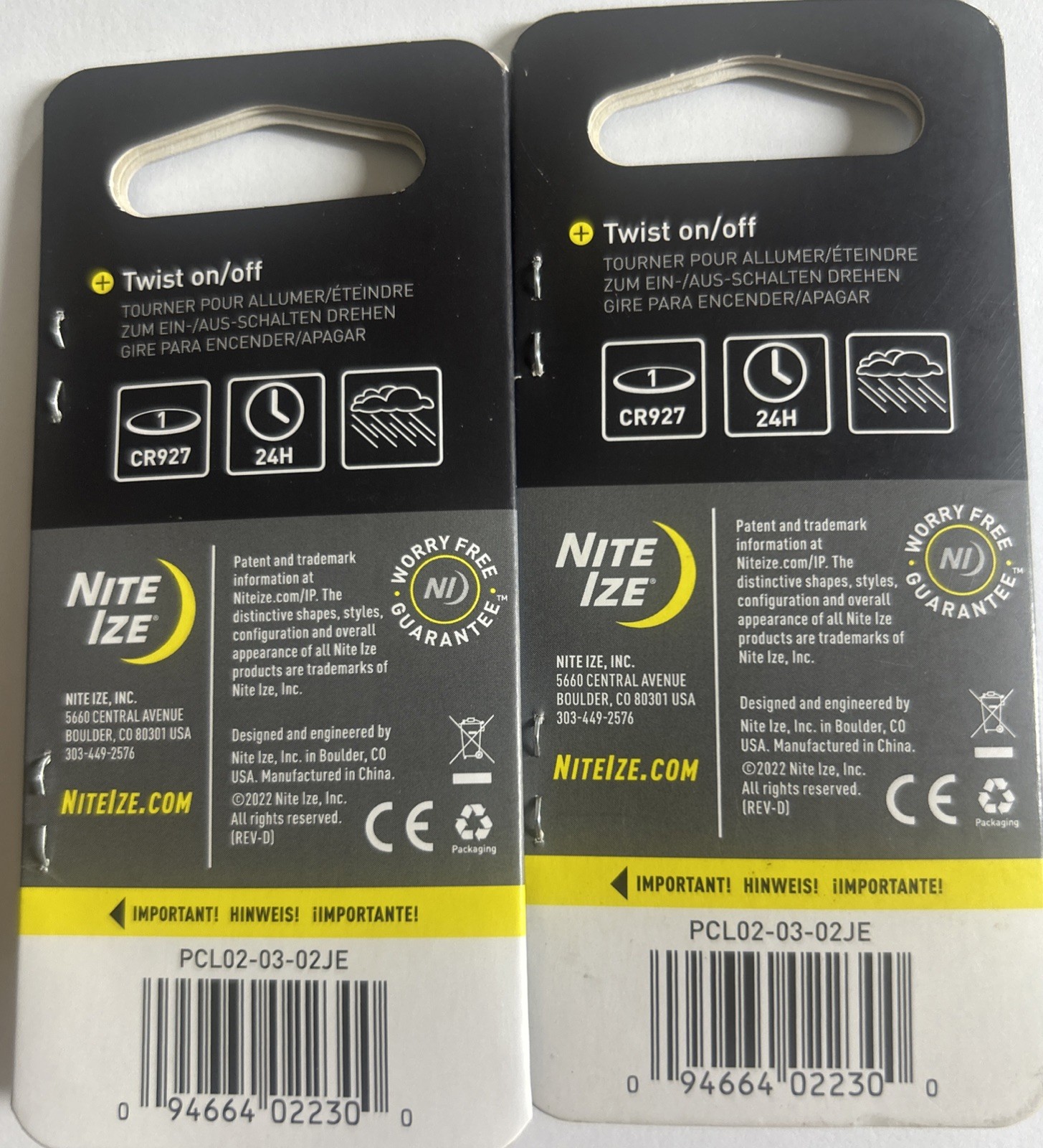 Lot of (2) Nite Ize PetLit Collar Light Crystal Jewel Charm, LED Safety Light
