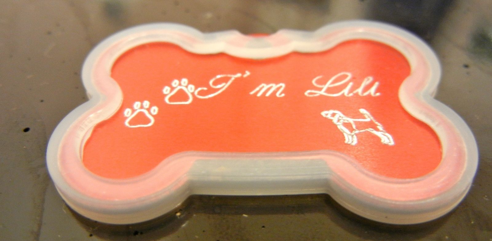 CUSTOM ENGRAVED PET TAG BONE SHAPE WITH SILENCER DOG NAME PERSONALIZED ID TAGS