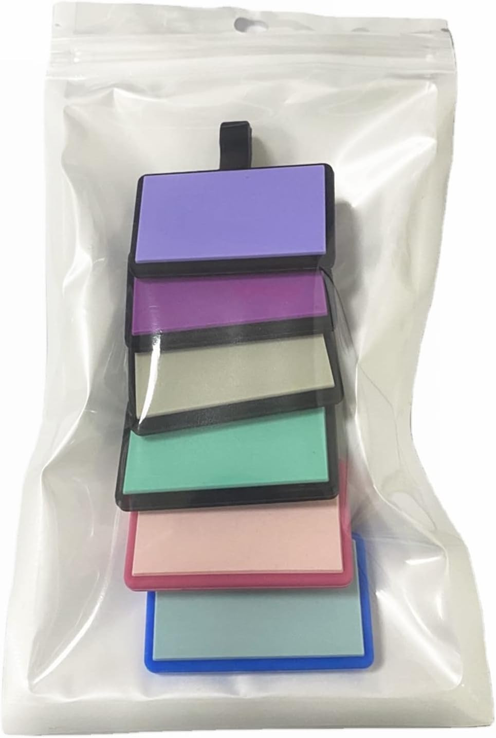 6 Pack Original Silent Square Shape Silicone Pet Tag,Modifiable ID Dog Tags,With