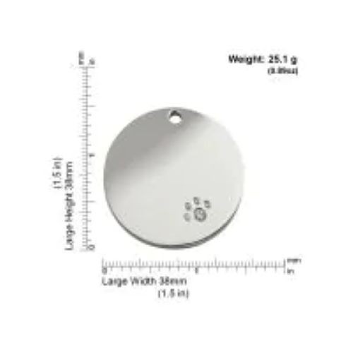 Red Dingo Pet Dog Cat ID Tag Diamante Cubic Zirconia Round Circle Free Shipping