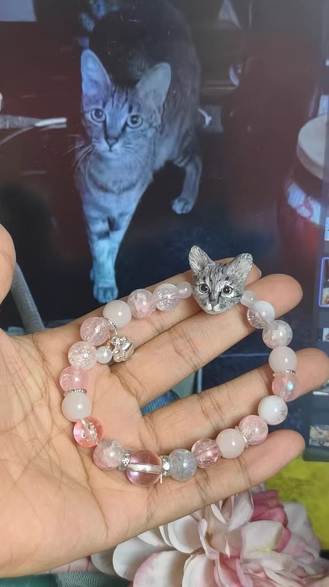 Custom Pet Portrait Bead Mini Charm Handmade Clay Dog Cat Pandora Necklace Gift