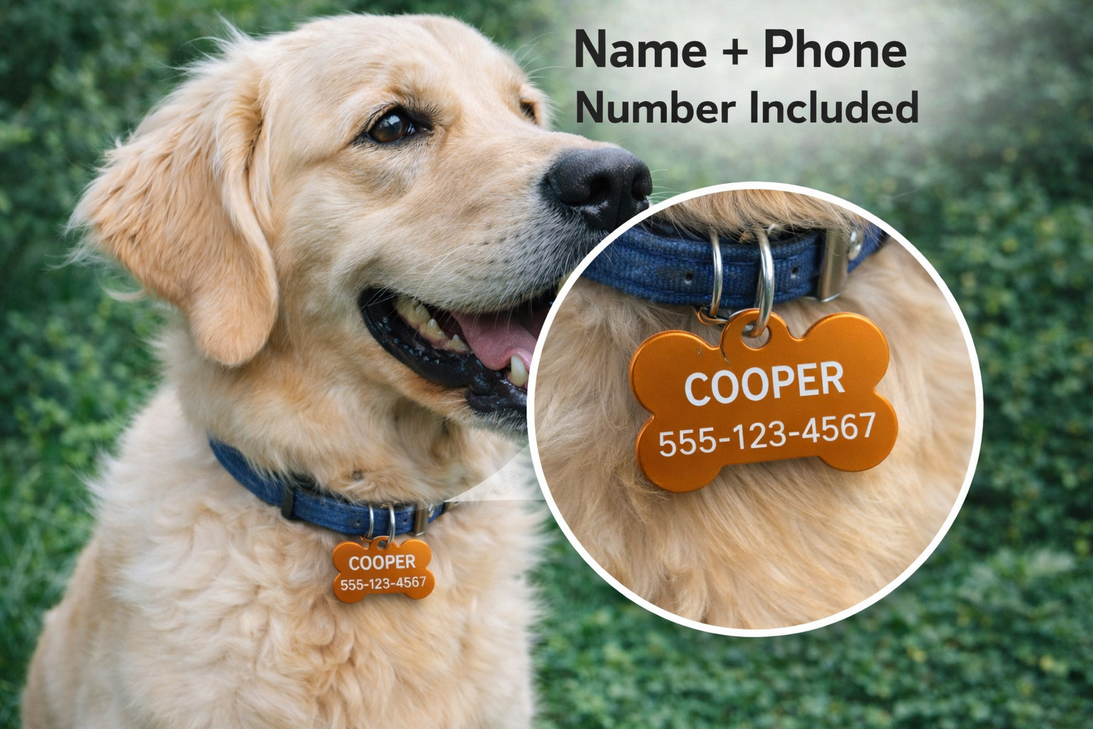 LASER ENGRAVED PERSONALIZED PET TAG ID DOG CAT NAME TAGS DOUBLE SIDE