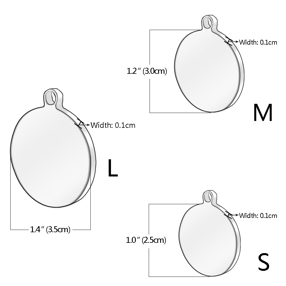 Round Stainless Steel Engraved Dog Tags Personalized Pet Cat ID tags Custom Free