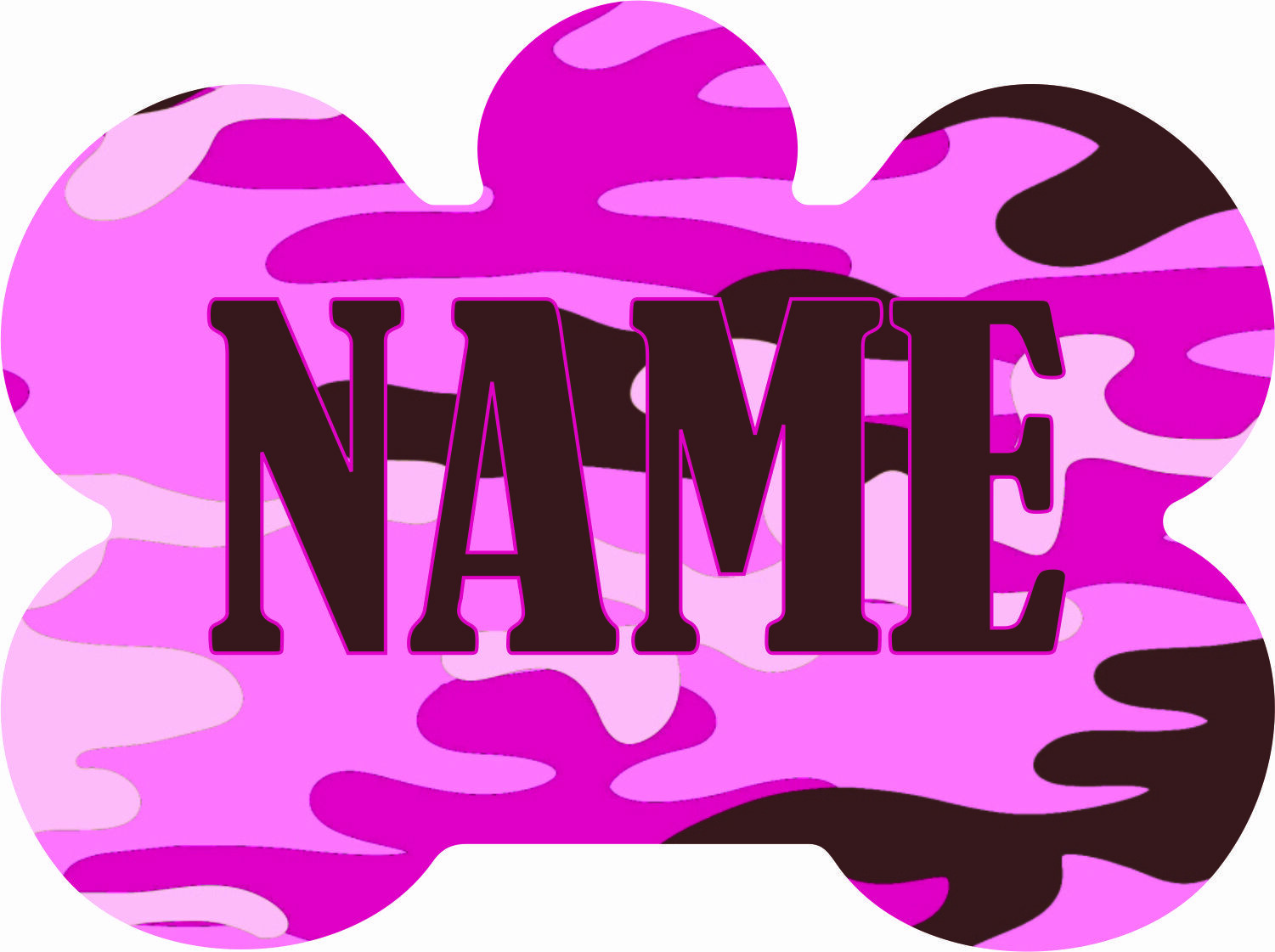 Personalized PET ID TAG Custom CAMOUFLAGE Theme Any Name Dog Tag Printed 2 Sides