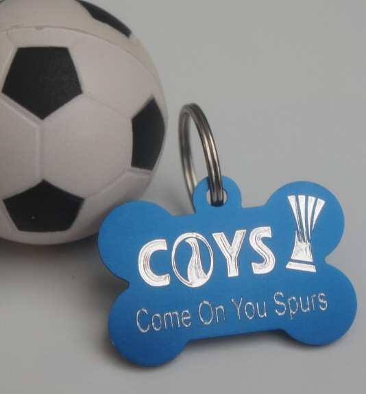 TOTTENHAM EURO CUP COYS COME ON YOU SPURS FOOTBALL DOG TAG PERSONALISED ON BACK
