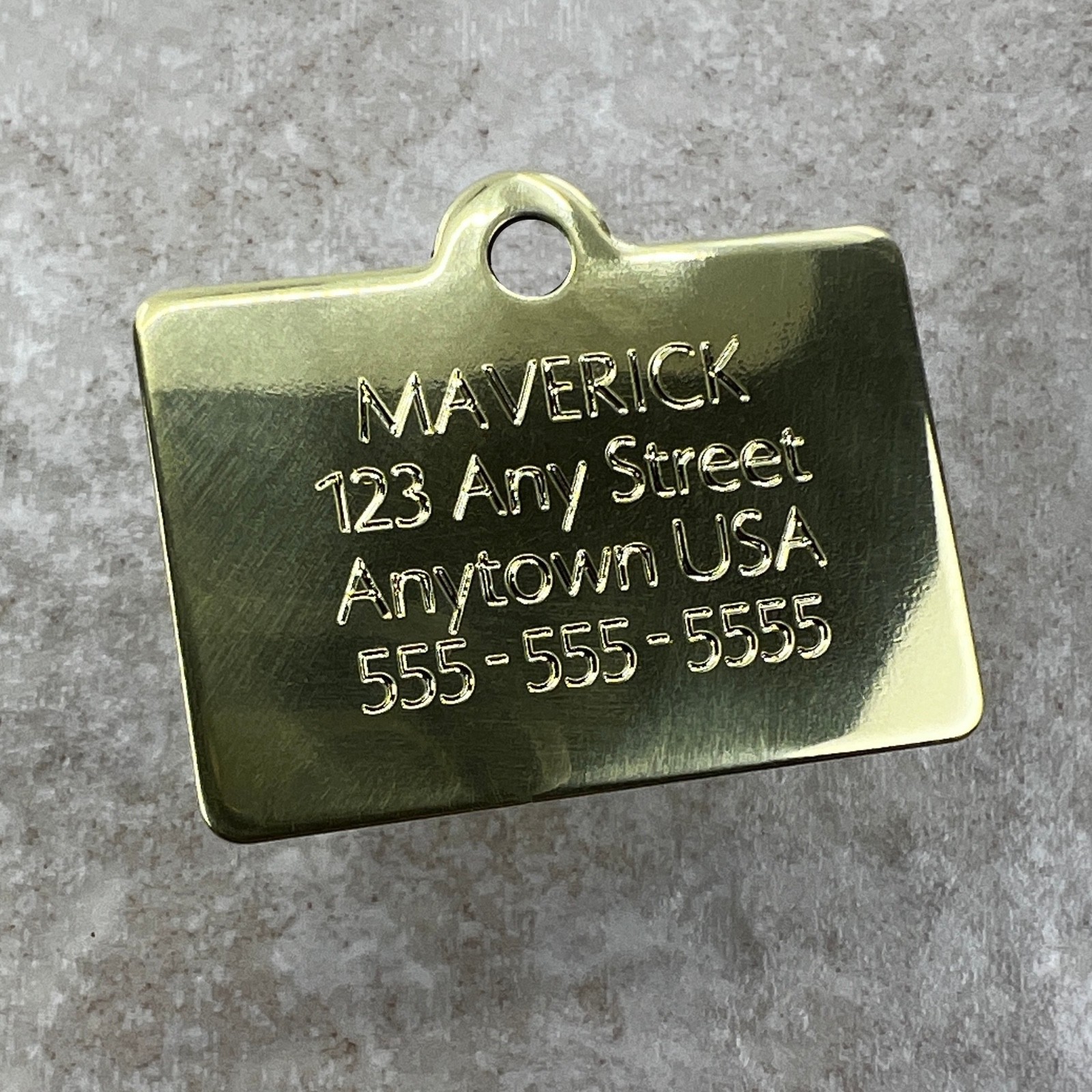 Custom Engraved Dog Tags Personalized Dog Collar Pet Tags BRASS SECRET AGENT