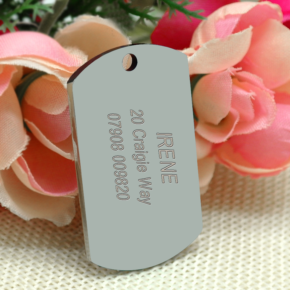 Military Dog Tags Custom Engraved Army Identity Dog Name Tag Stainless Steel