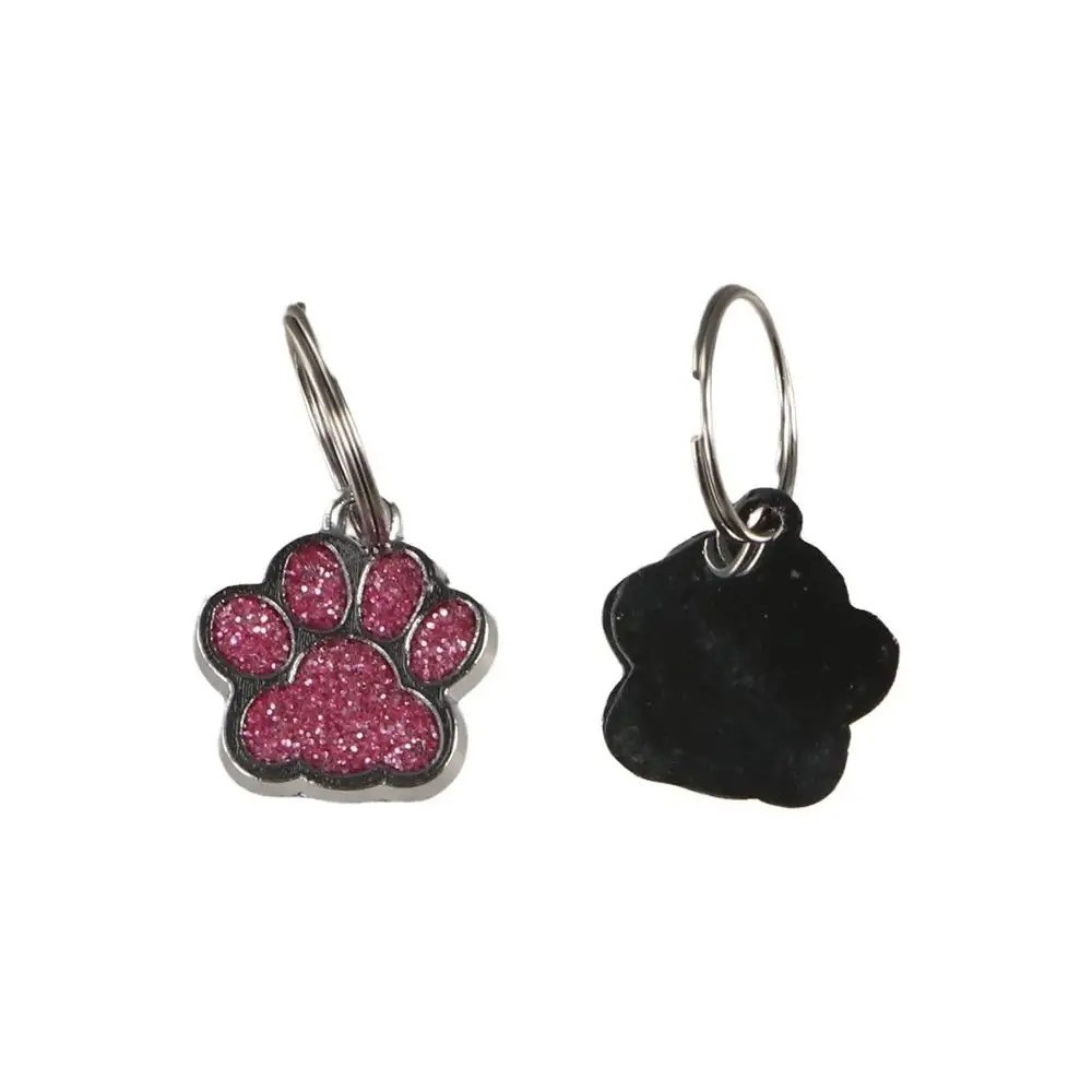 Paw Print Pet ID Tag | Glitter Dog & Cat Collar Pendant