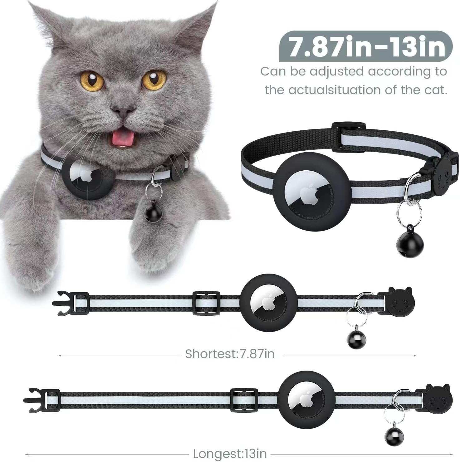 Pet Daily Kit Pet Airtag Collars With Reflective Stripes Puppy & Kitten Collars