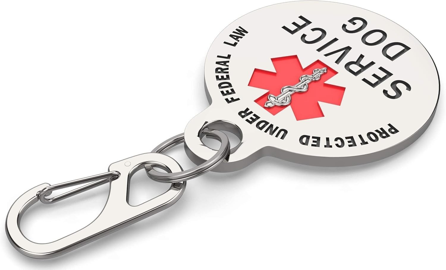 Double-Sided Service Dog Tag with Medical Alert & Federal Protection – 1.25 Inch