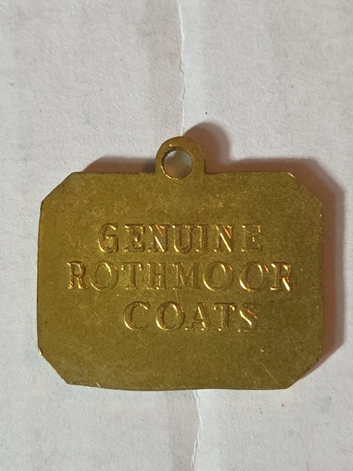 Vintage 1960’s Brass Coat Tag Genuine Rothmoor Coat Scottish Terrier Dog