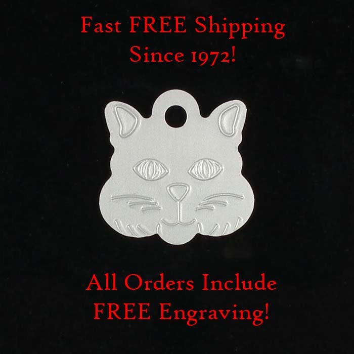 Cat Pet ID Name Tags Custom Engraved Identification Tag w/ up to 5 Lines of Info