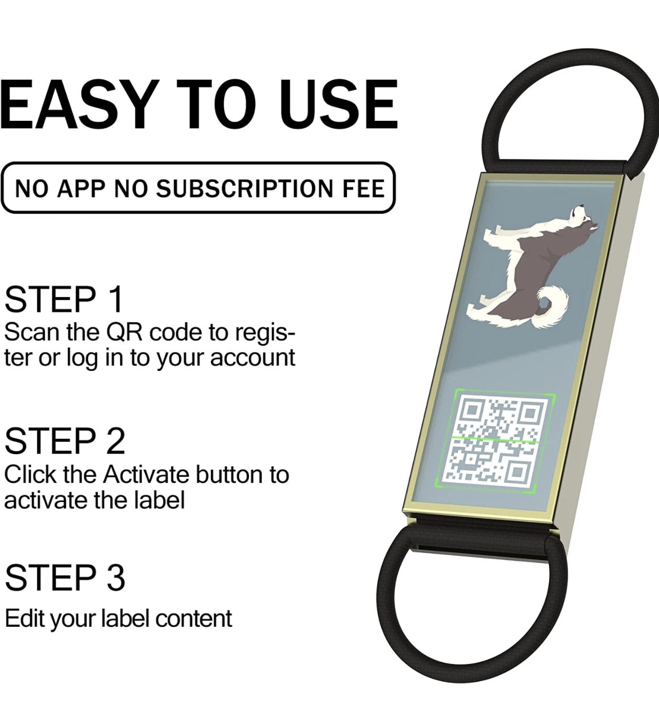 DISONTAG QR Dog Tags Personalized Dog Tags, Sliding Mute Dog ID Tag Custom Dog T