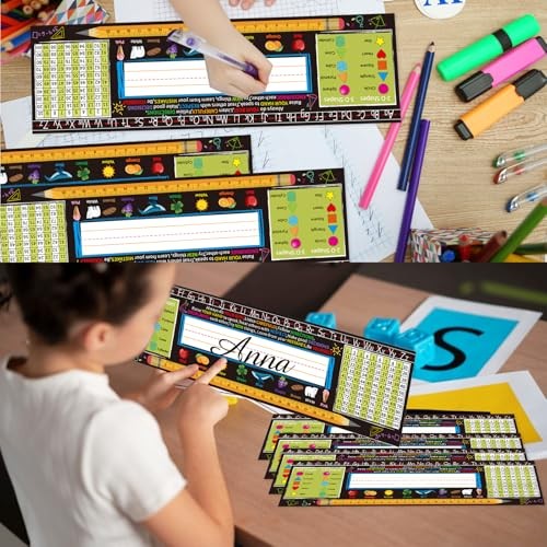 Desk Nameplates,40pcs Name Tags for Classroom,Waterproof Multipurpose