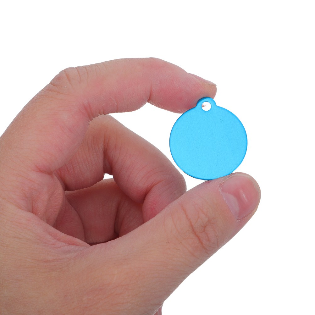 20Pcs Durable Aluminum Pet Tags Blanks Sky Blue Double Sided for Engraved Names
