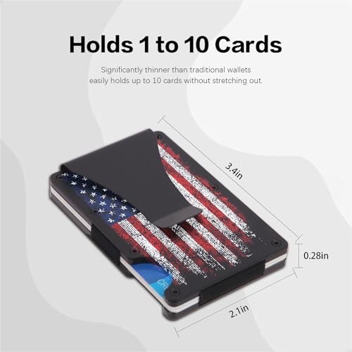 Flag Wallet for Men Minimalist Personalized Engraved Metal Wallet Slim Flag 2