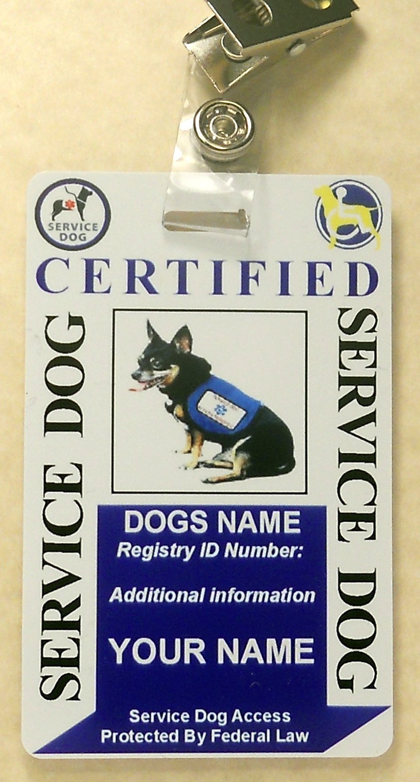 Custom ID Card / Badge for Service Dog Certified Working Dog Service Animal 4