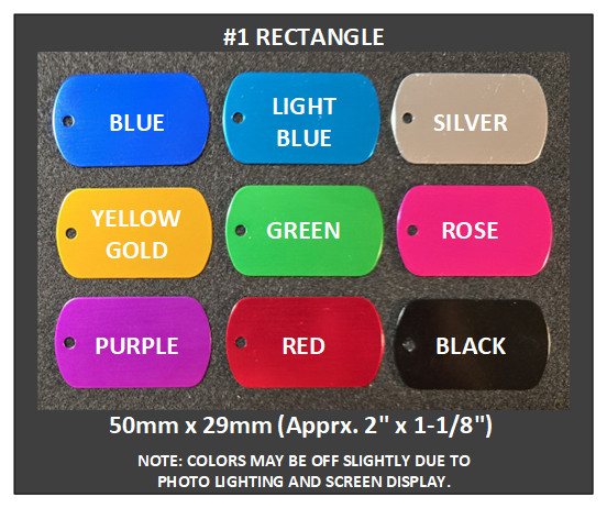 Tag: ENGRAVED Anodized Aluminum Tags Pet Dog Cat Keys Etc.