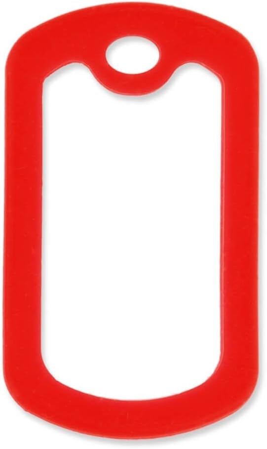 Red Military Dog Tags Silencers – Engraved Dog Tag Holder – Silicone Case to Red