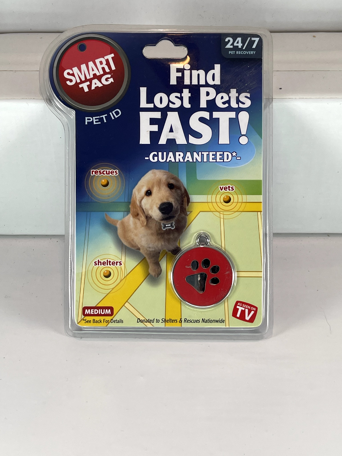 NEW SMART TAG PET ID-FIND LOST PETS FAST Size Medium red