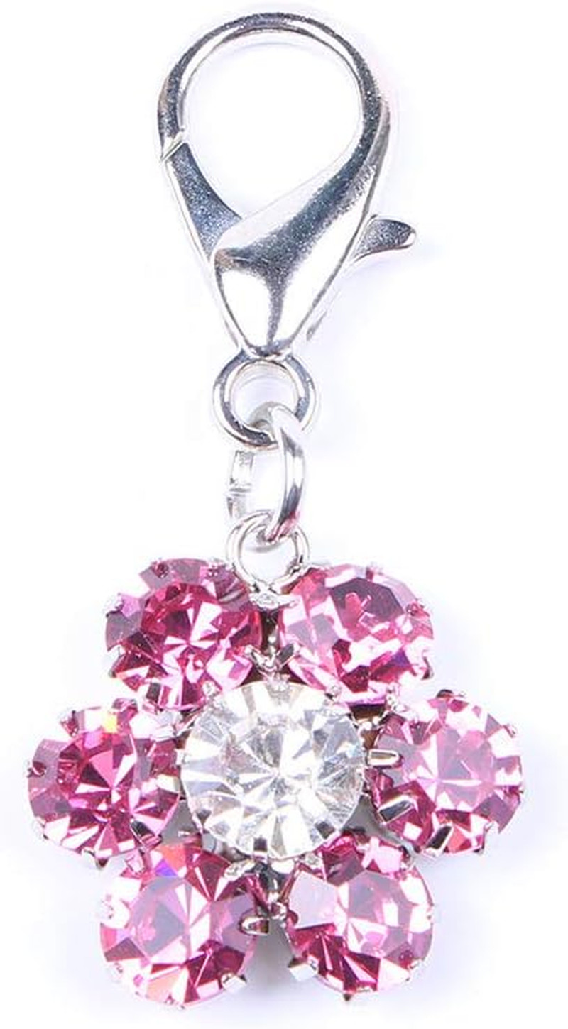 SKS PET Bling Rhinestones Flower Charm Pendant Jewelry for Female Pet Dog Cat Ne
