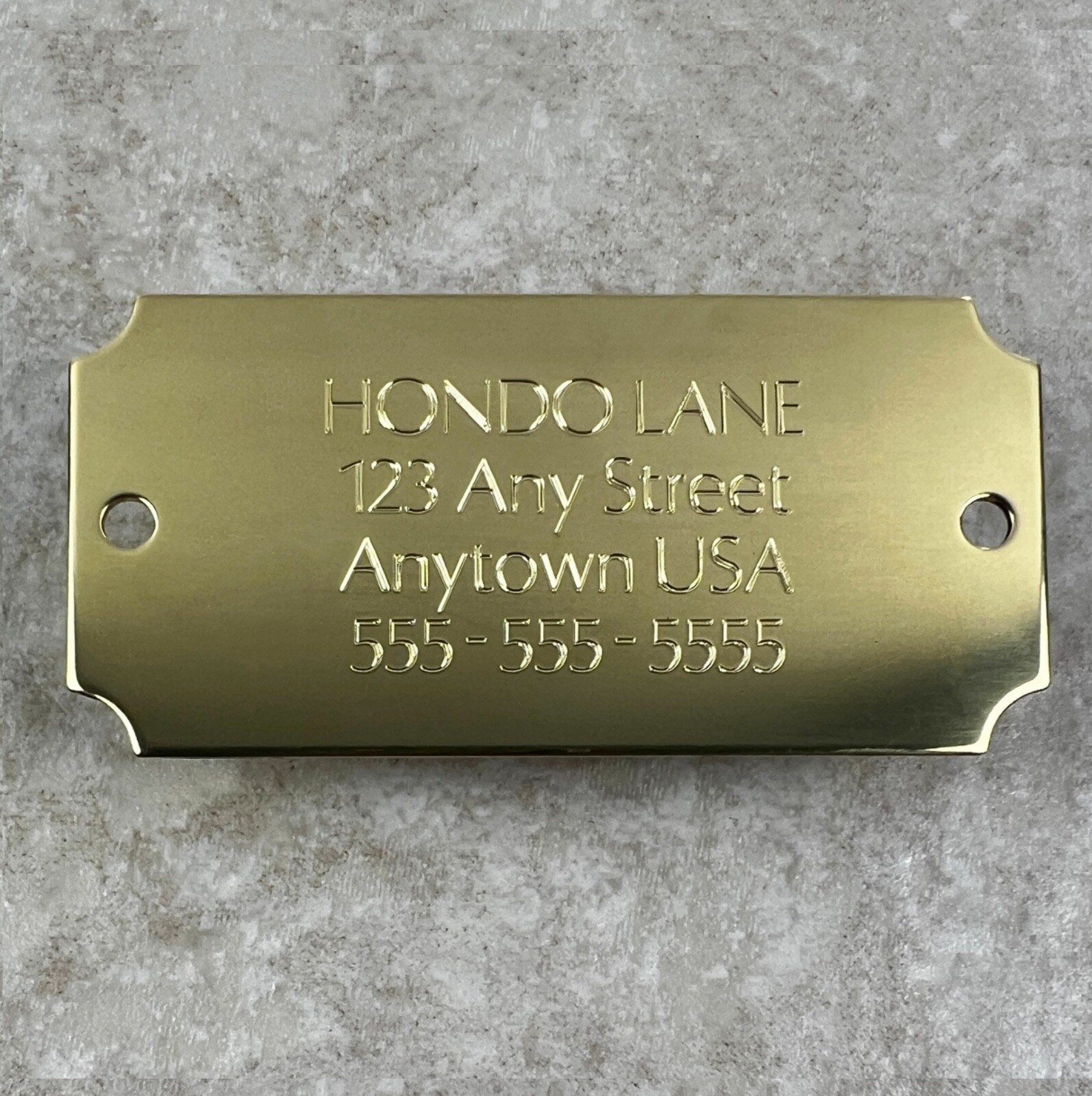 Custom Engraved Tags Personalized NAME PLATE Tag Name Plate POLISHED BRASS LARGE