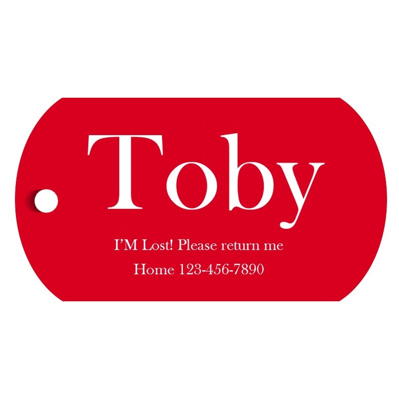 Custom Military ID Aluminum Pet Tag Engraved Placa Perro Gato 2 Sizes USA