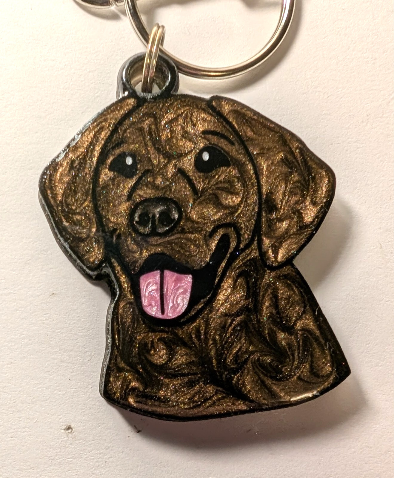Hand Painted Artisan Dog Charm Keychains