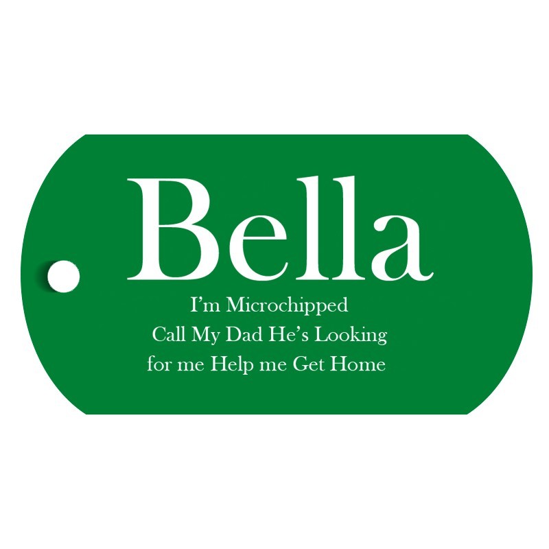 Custom Military ID Aluminum Pet Tag Engraved Placa Perro Gato 2 Sizes USA