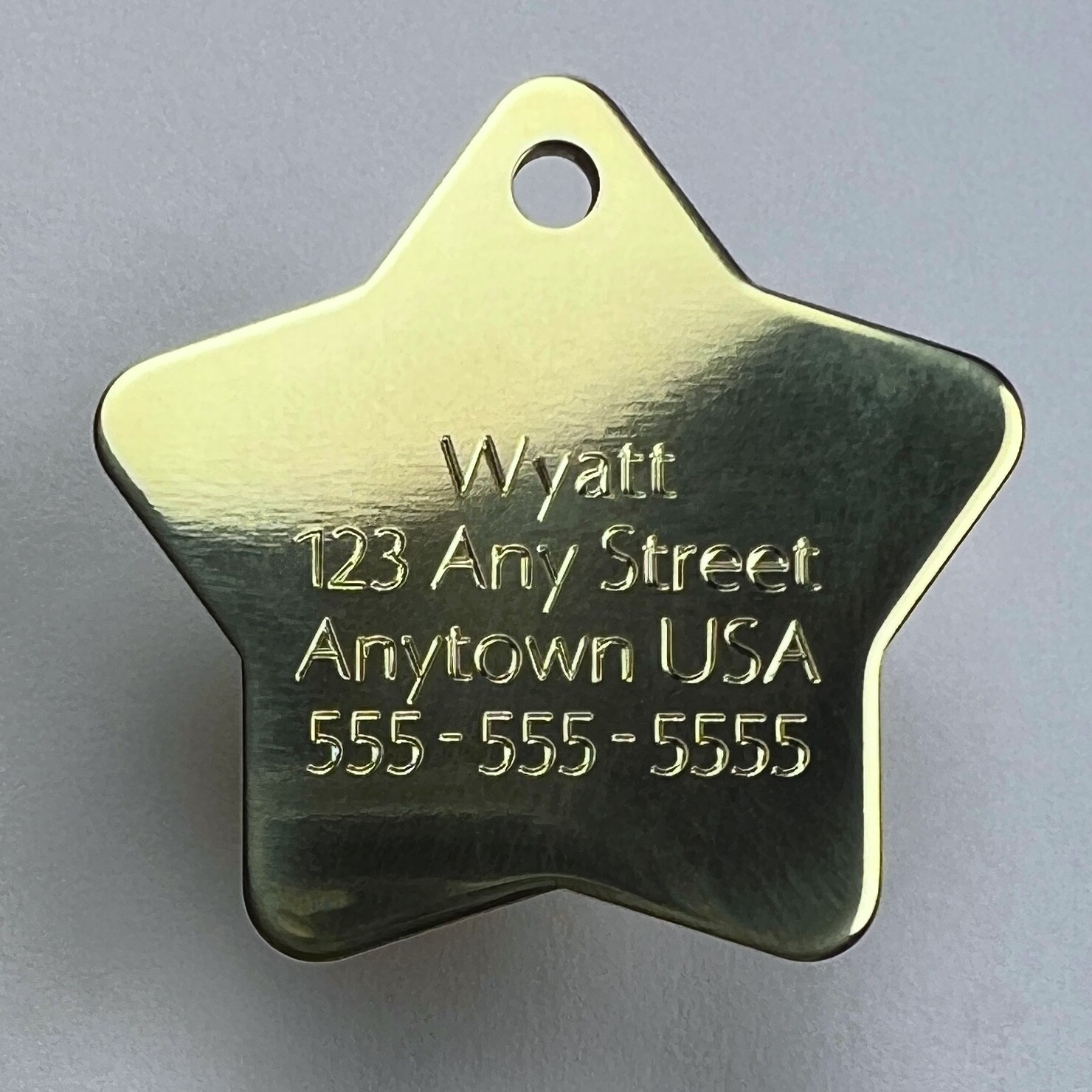 Custom Engraved Dog Tags Personalized Dog Collar Pet Tags Engraved ID BRASS STAR