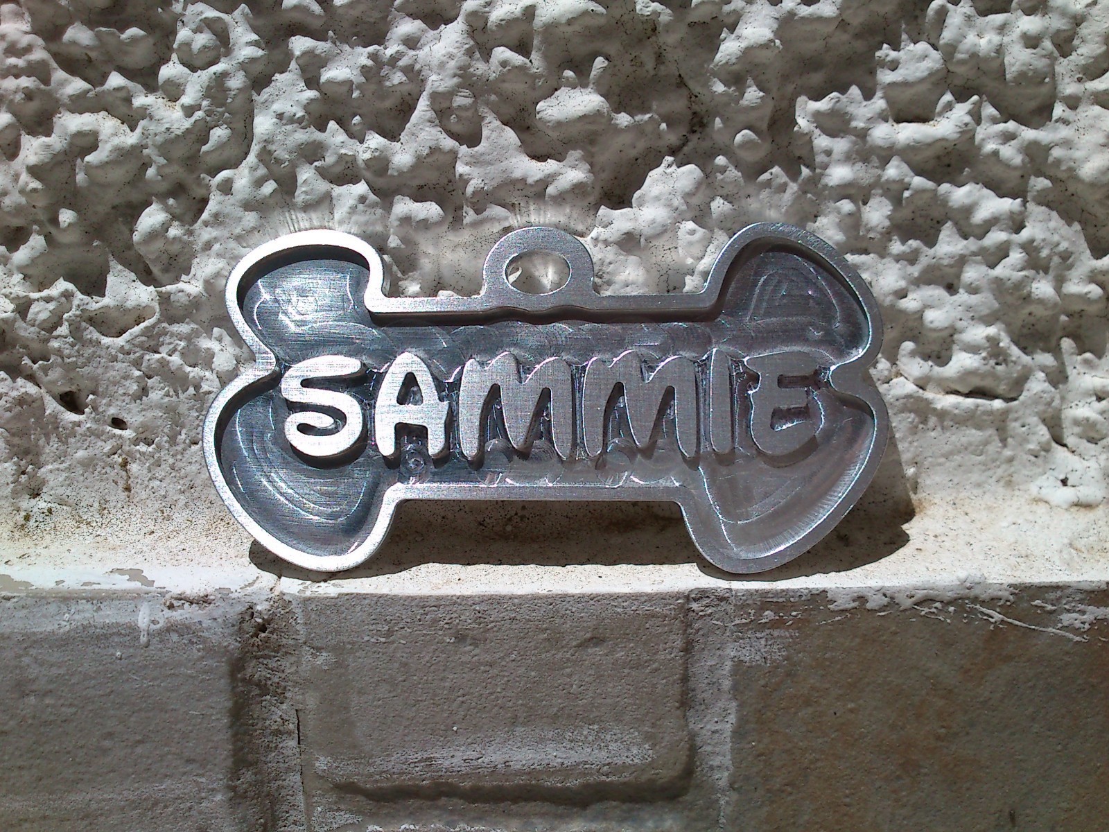 Custom made Dog-cat collar’s ID tag-double sided, carved/engraved aluminium
